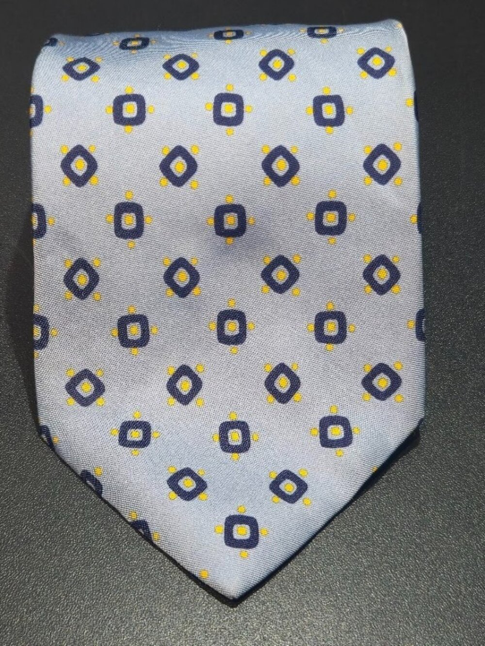 J.Crew Blue Geometric Patterned Italian Silk Handmade in USA